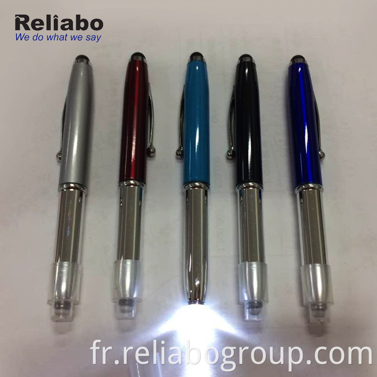 Reliabo Unique Products Promotionnel Multi-fonction Métal Led Light Pen Writing In The Dark